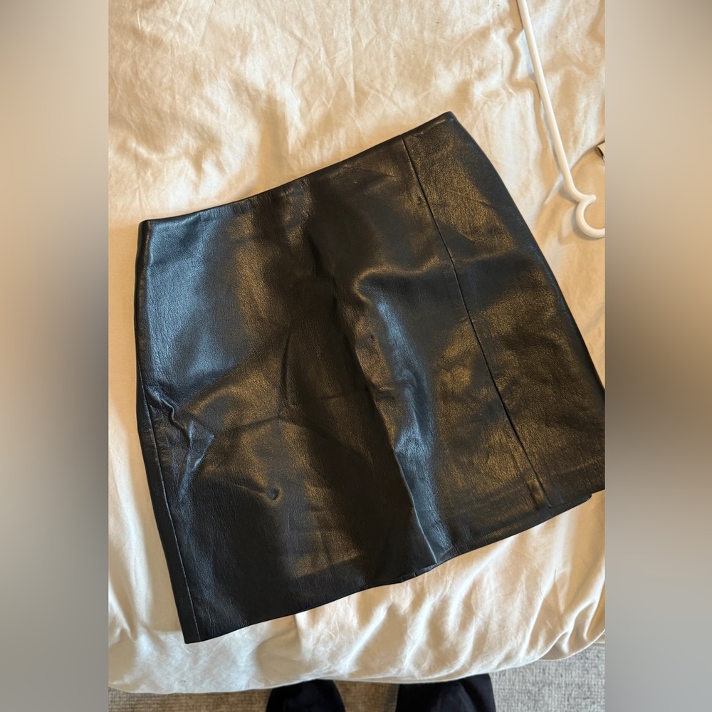 Aritzia leather skirt with small slit